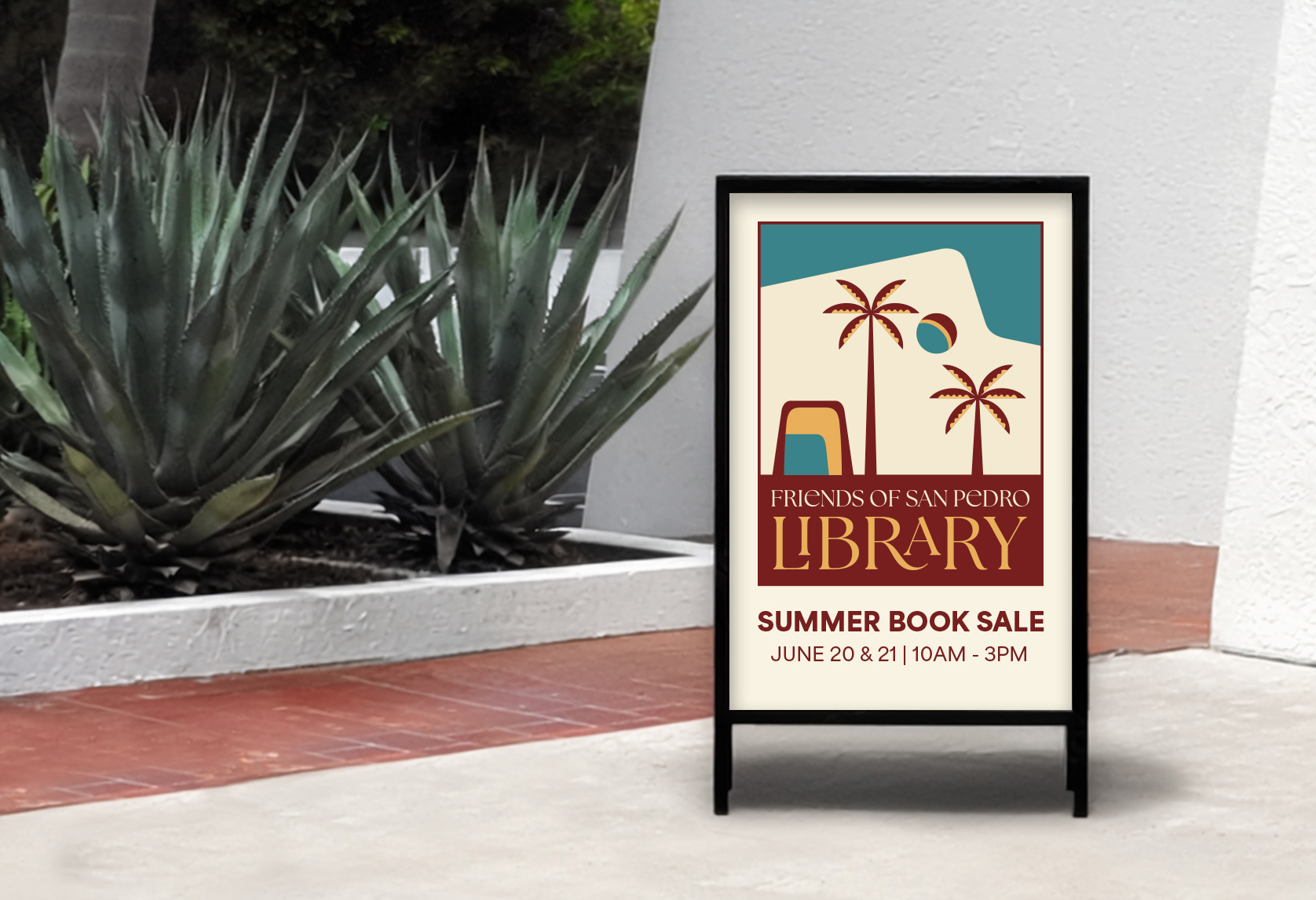san pedro library sandwich board