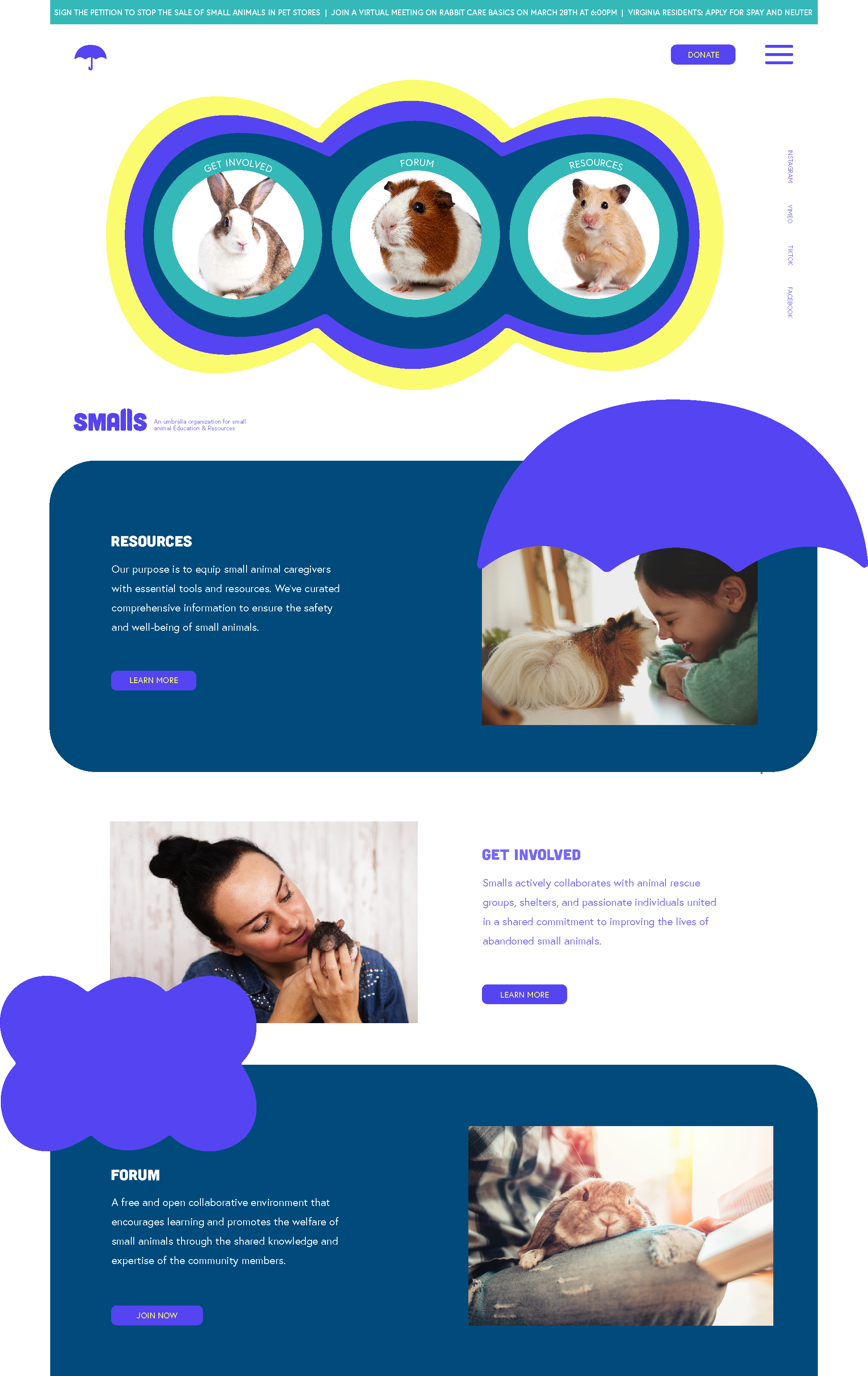 smalls website layout